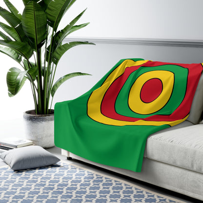 Guinea Bissau Retro Target Blanket Throw