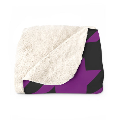 Purple, Black Retro Houndstooth Blanket Throw