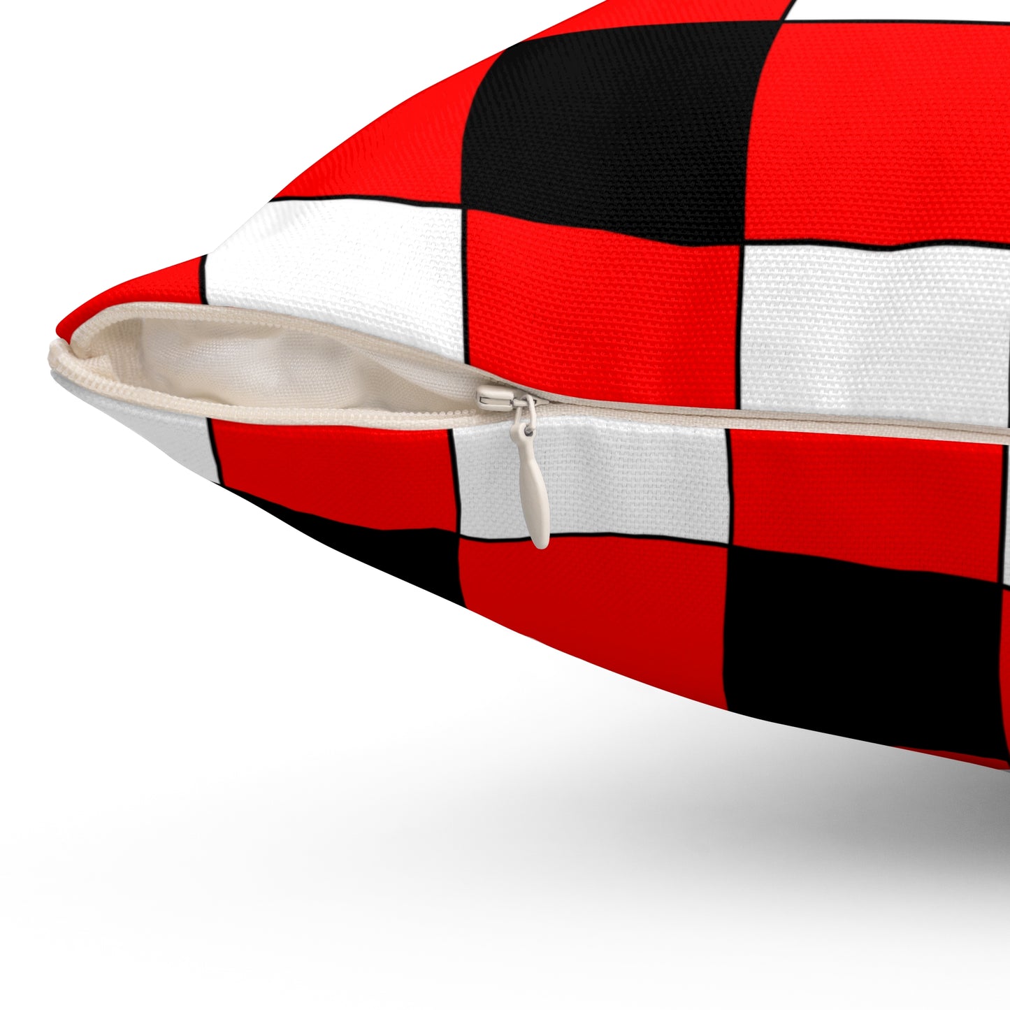 Red, Black, White Retro Check Cushion Pillow