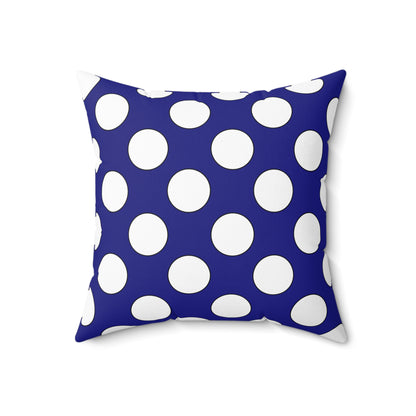 Navy Blue, White Retro Polka Dots Cushion Pillow