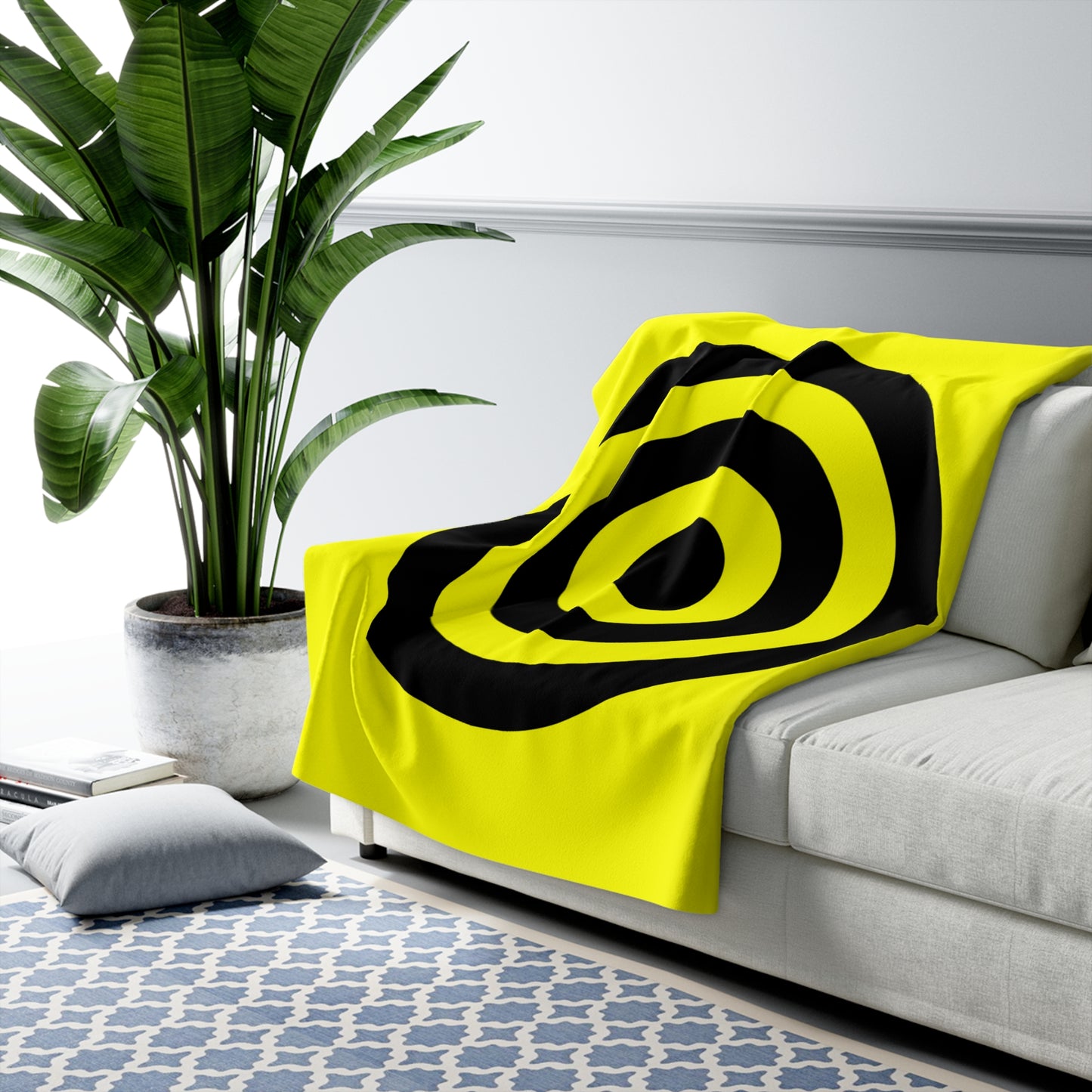 Yellow, Black Retro Target Blanket Throw