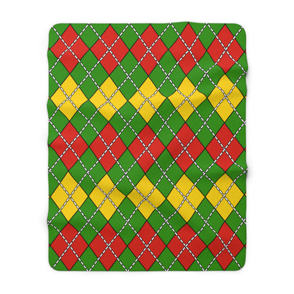 Benin Retro Argyle Blanket Throw