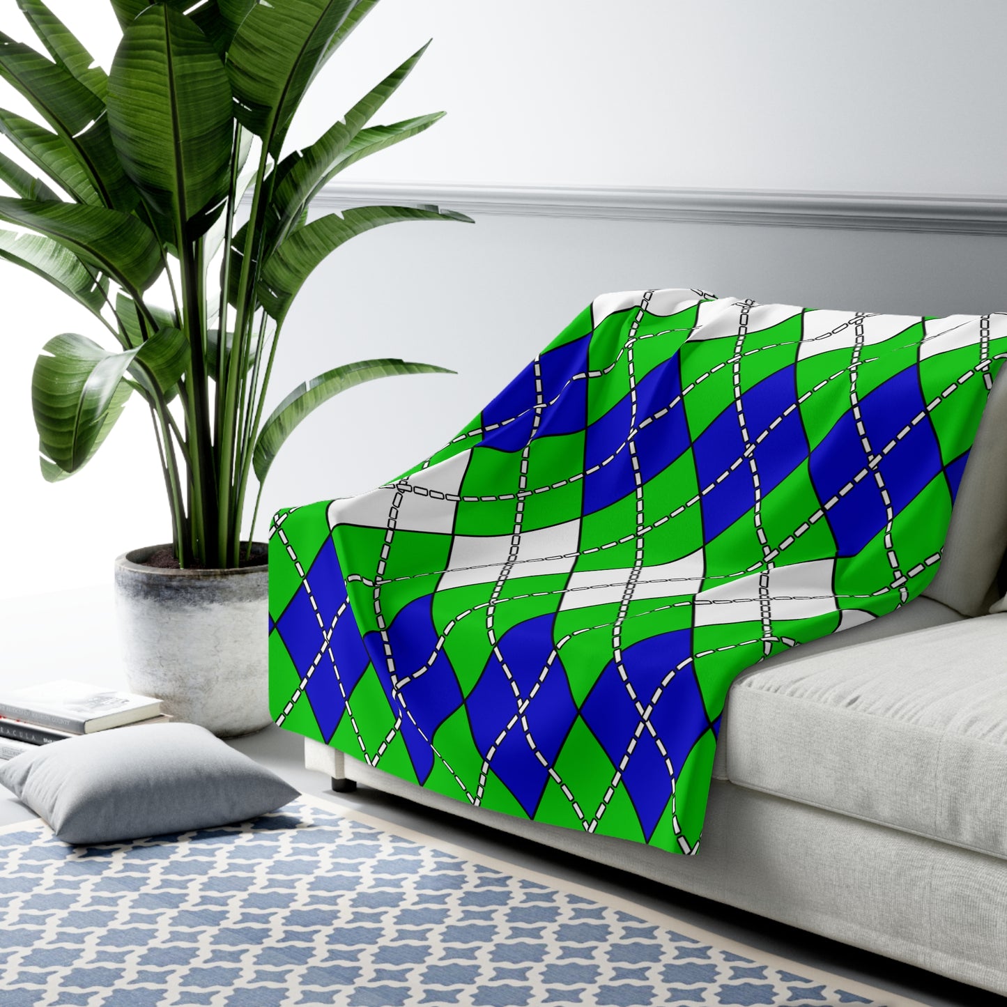 Sierra Leone Retro Argyle Blanket Throw