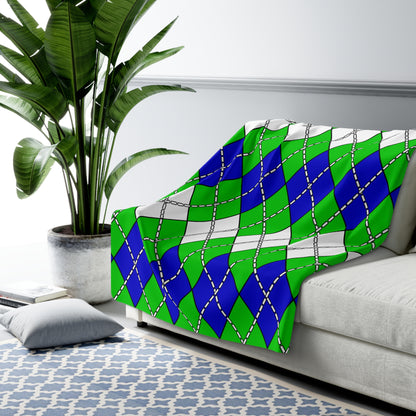 Sierra Leone Retro Argyle Blanket Throw