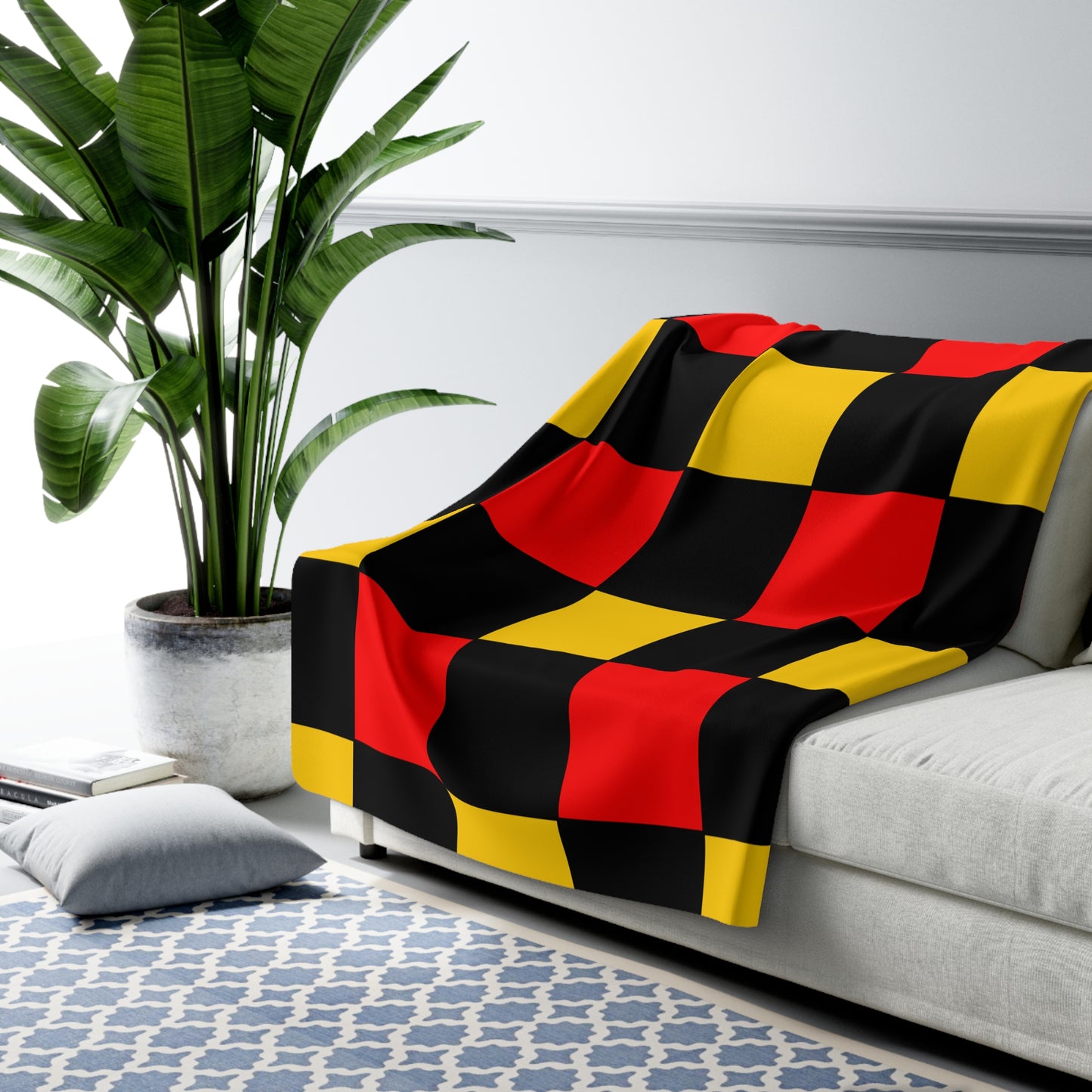 Papua New Guinea Retro Check Blanket Throw