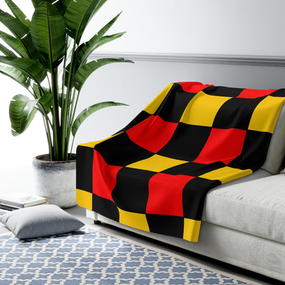 Papua New Guinea Retro Check Blanket Throw