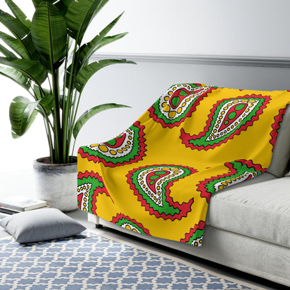 Myanmar Retro Paisley Blanket Throw