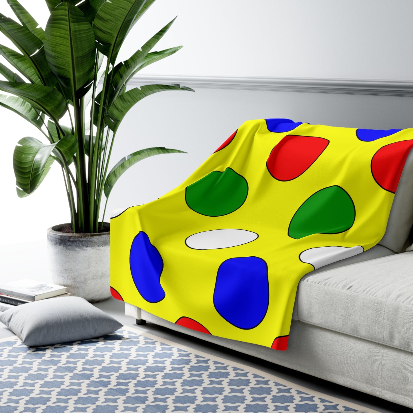 Central African Republic Retro Polka Dots Blanket Throw