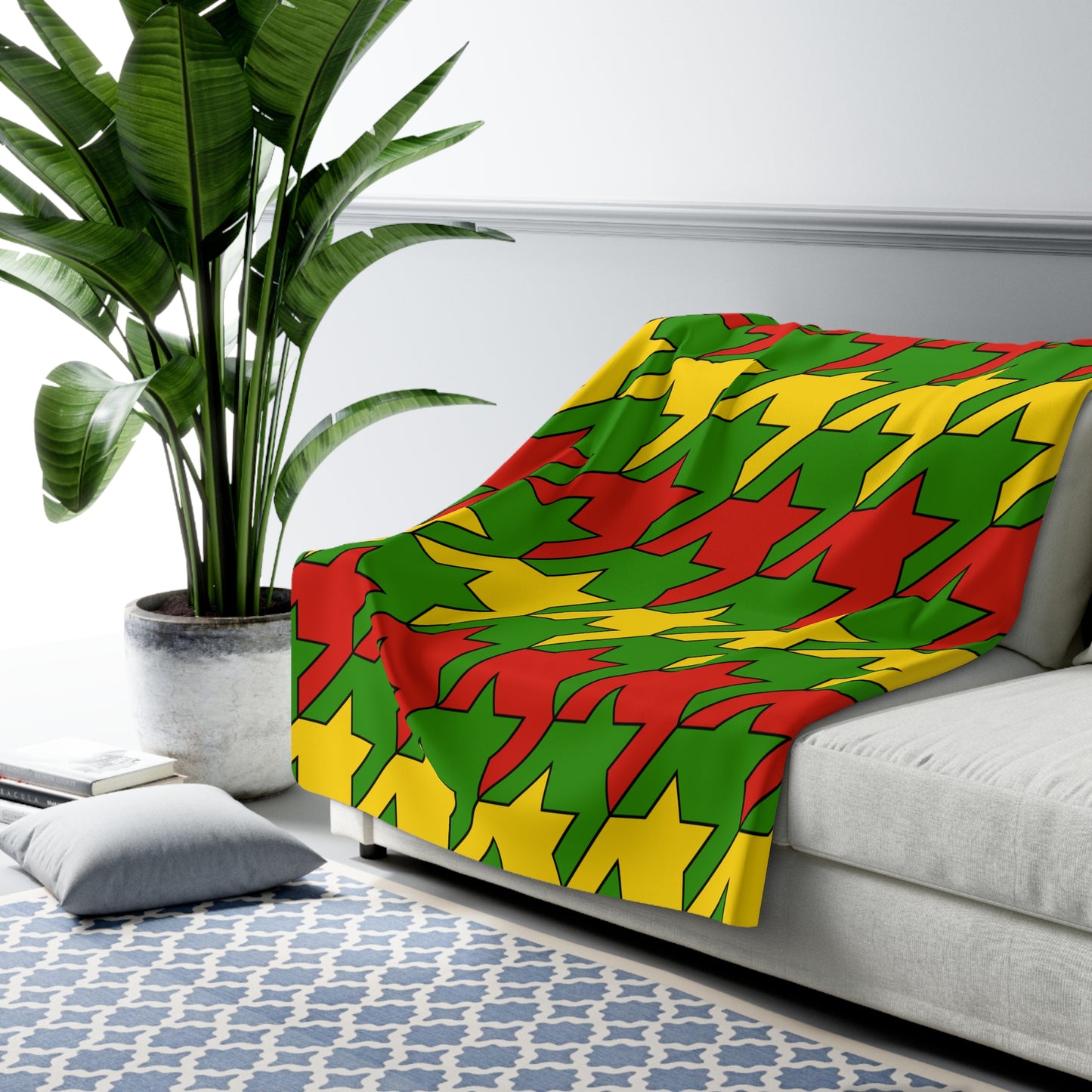 Benin Retro Houndstooth Blanket Throw