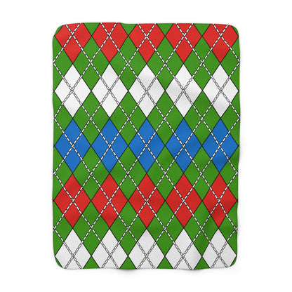 Equatorial Guinea Retro Argyle Blanket Throw