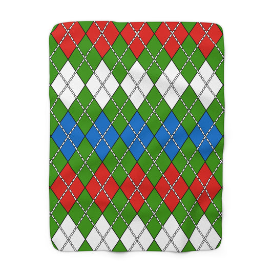 Equatorial Guinea Retro Argyle Blanket Throw