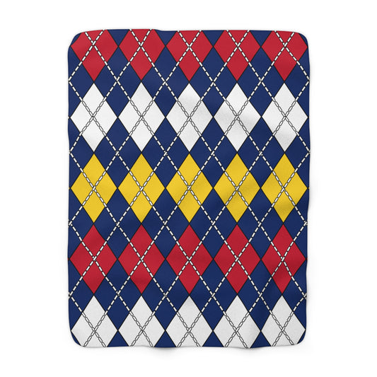 Turks And Caicos Islands Retro Argyle Blanket Throw