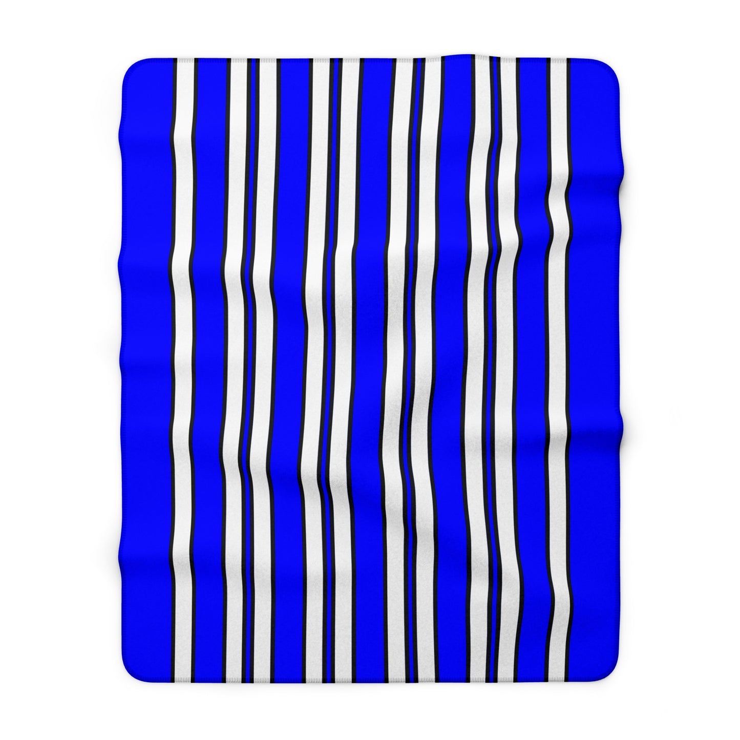 Blue, White Retro Stripes Blanket Throw