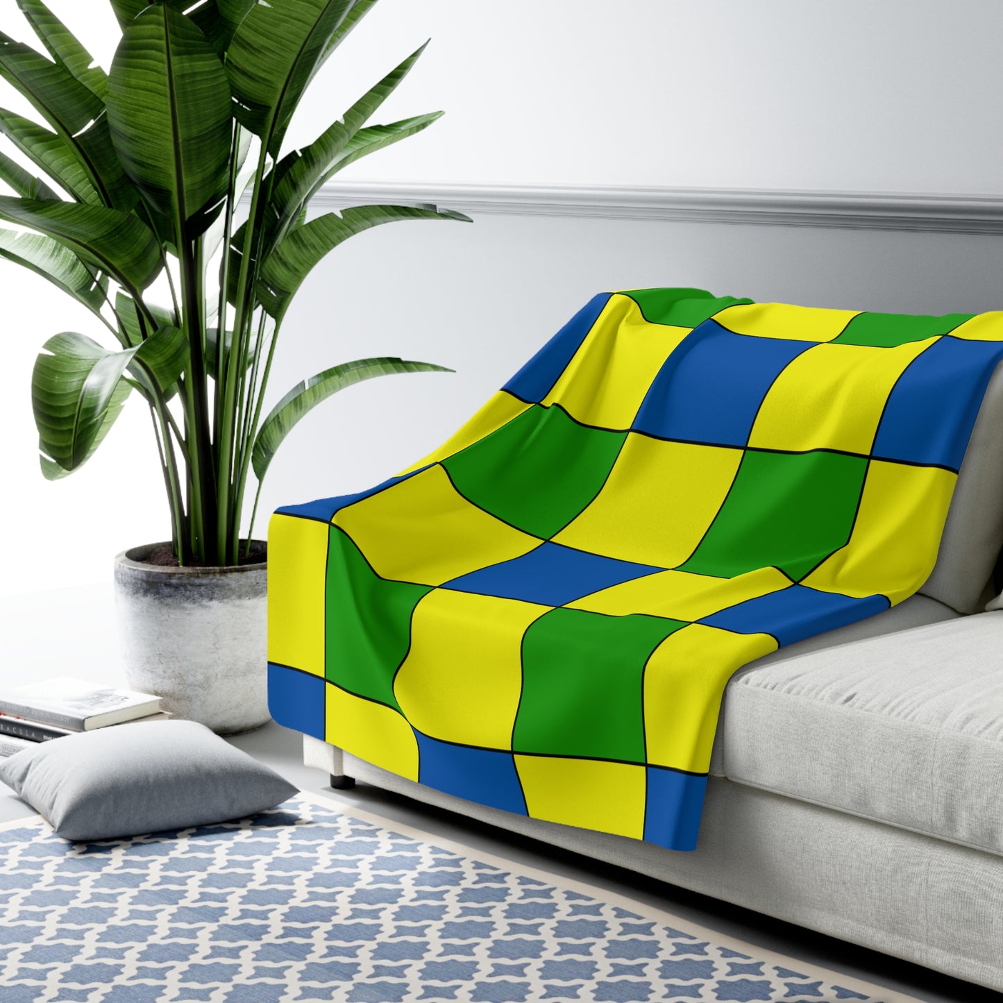 Saint Vincent And The Grenadines Retro Check Blanket Throw