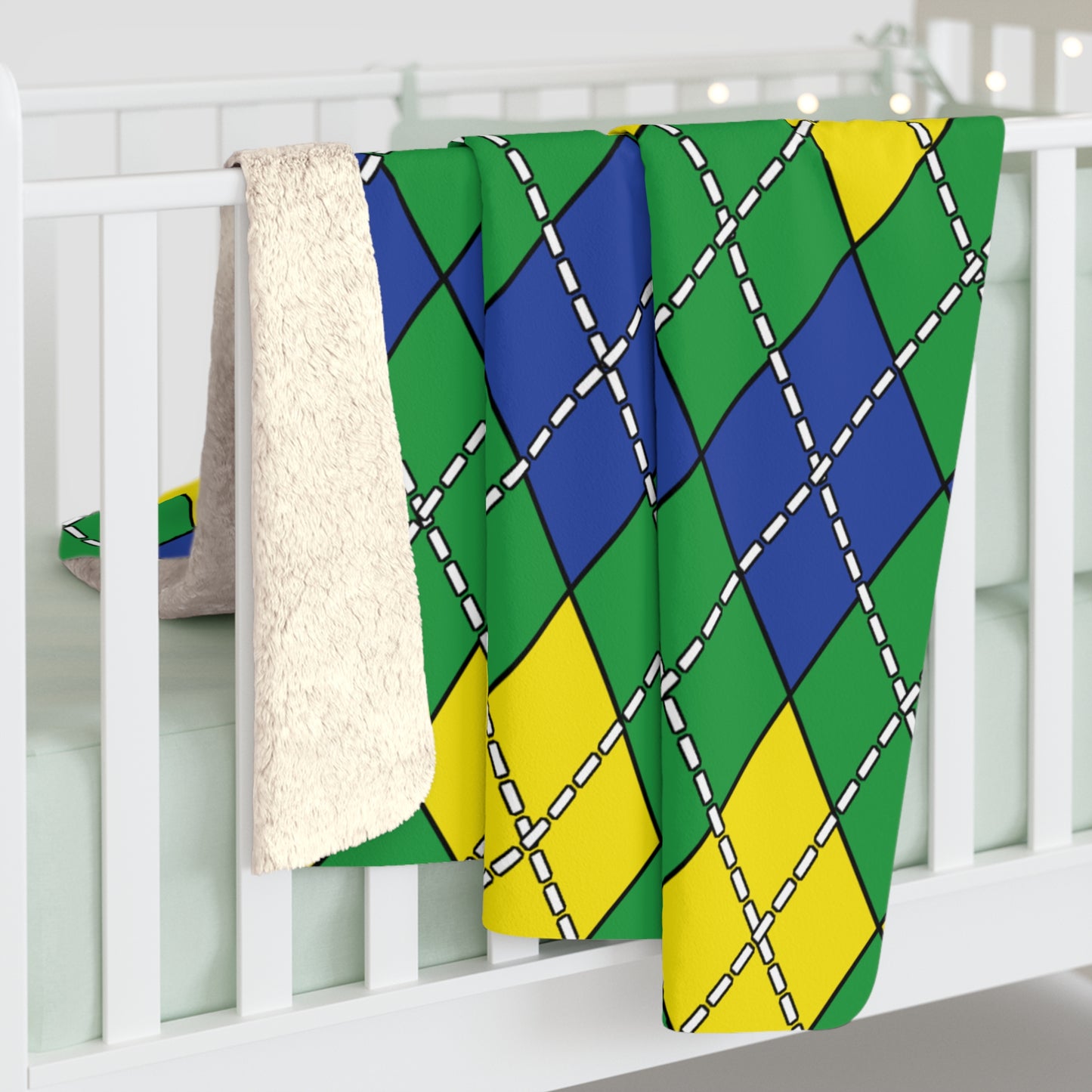 Brazil Retro Argyle Blanket Throw