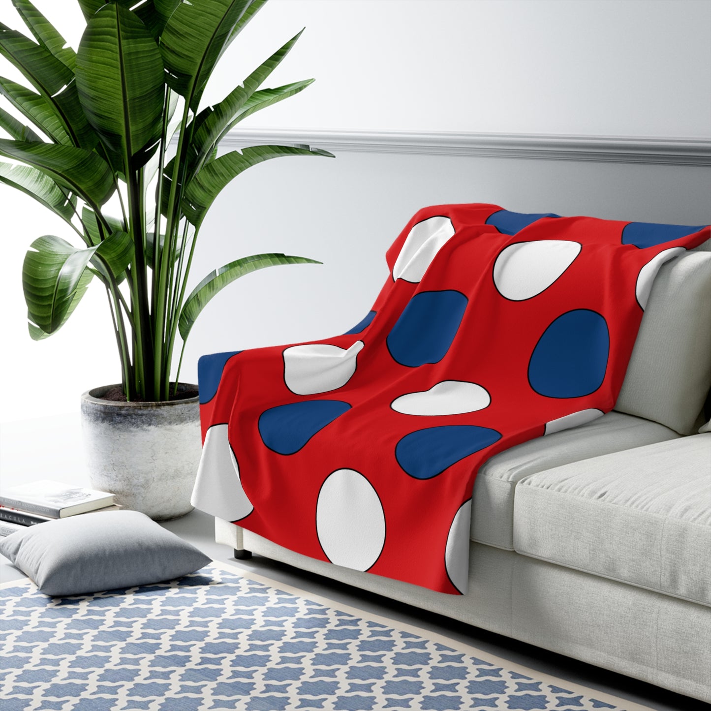 Czechia Retro Polka Dots Blanket Throw