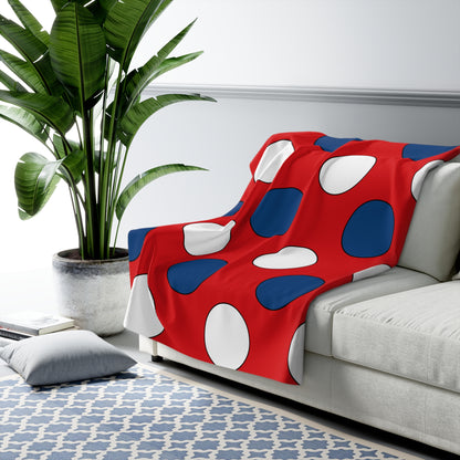 Czechia Retro Polka Dots Blanket Throw