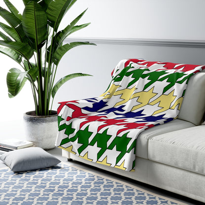 Diego Garcia Retro Houndstooth Blanket Throw
