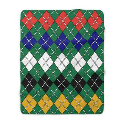 South Africa Retro Argyle Blanket Throw