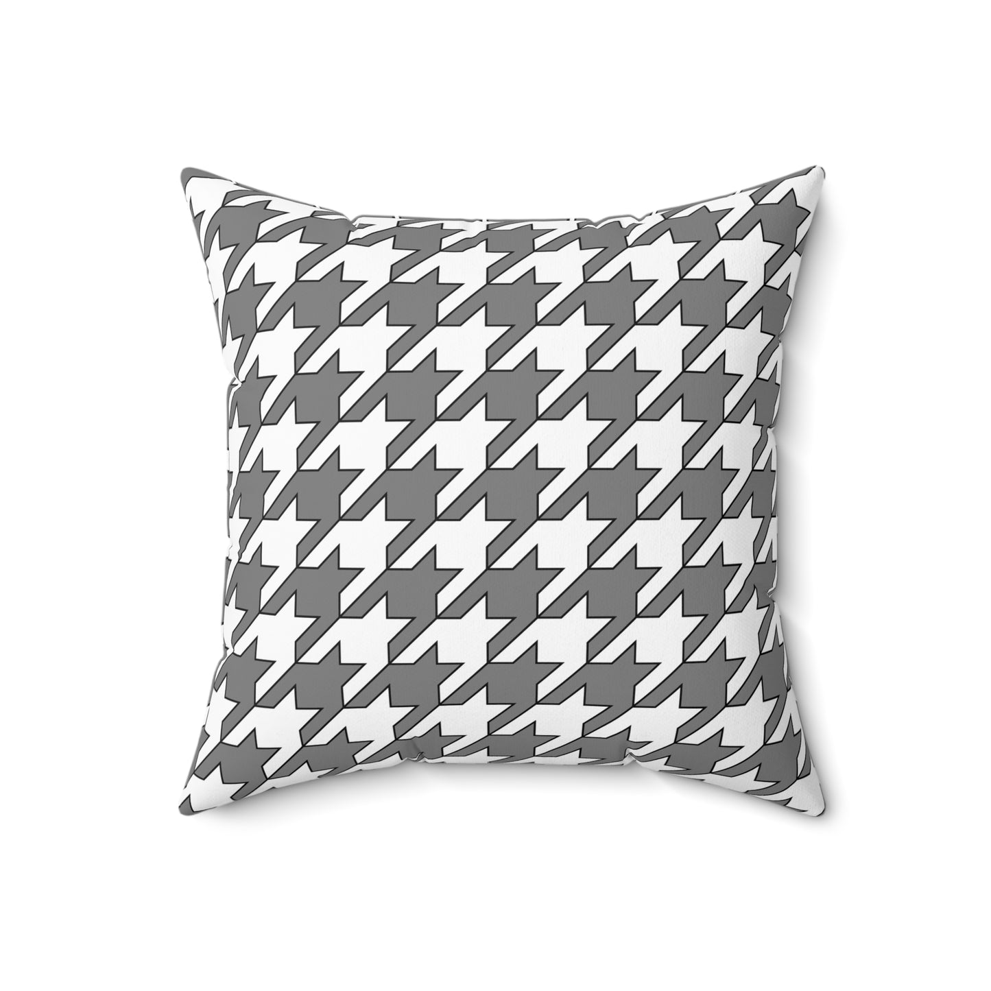 Grey, White Retro Houndstooth Cushion Pillow