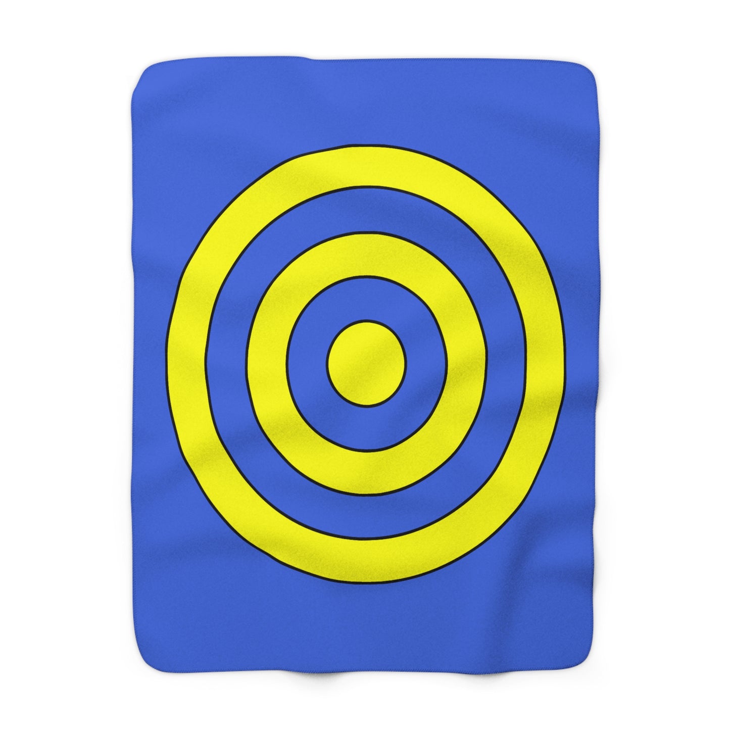 Royal Blue, Yellow Retro Target Blanket Throw