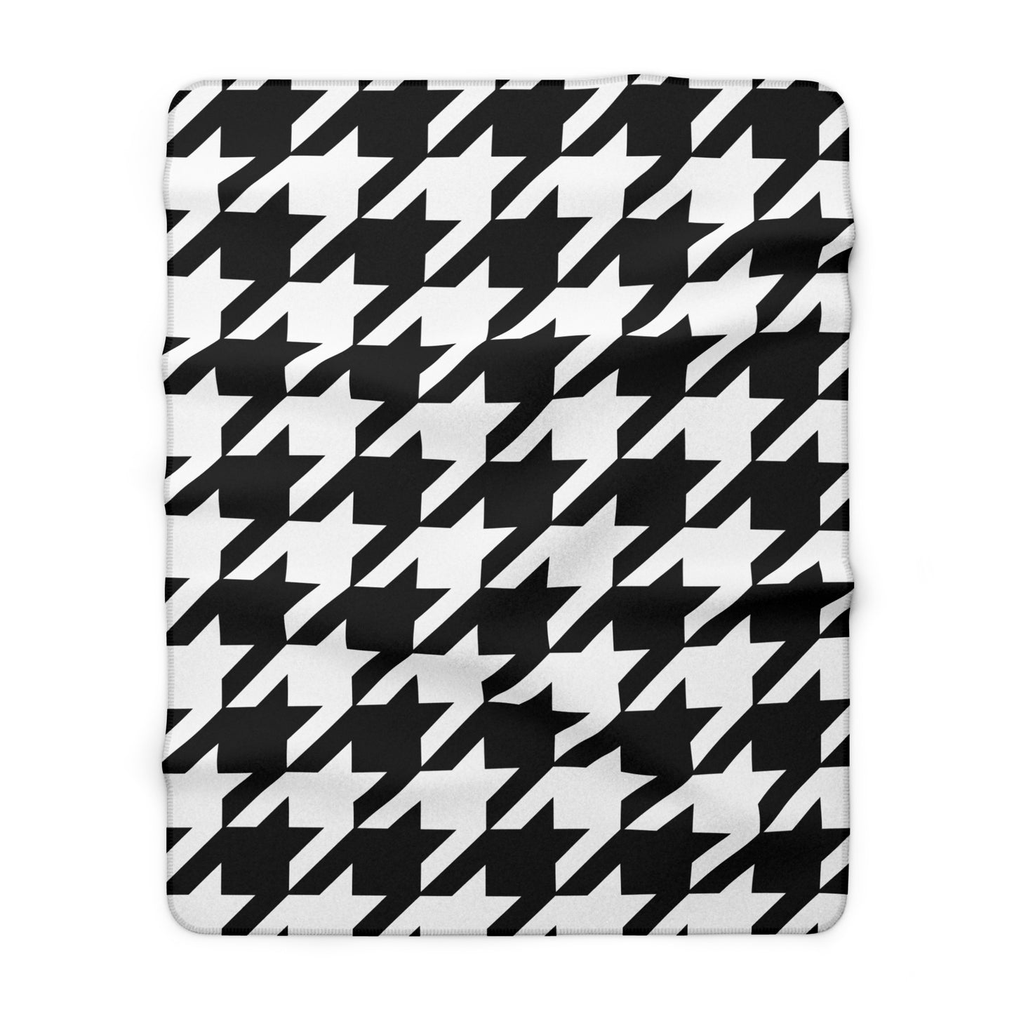 Black, White Retro Houndstooth Blanket Throw