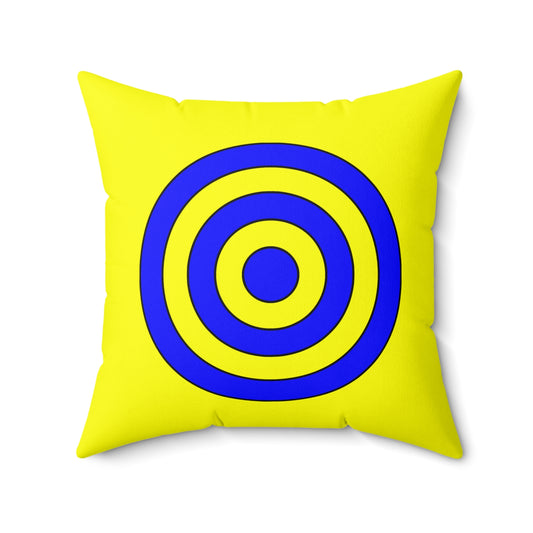 Yellow, Blue Retro Target Cushion Pillow