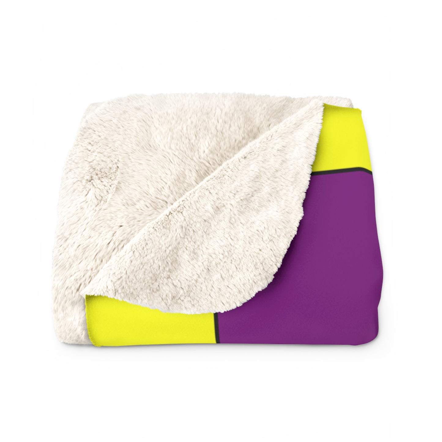 Purple, Yellow Retro Check Blanket Throw