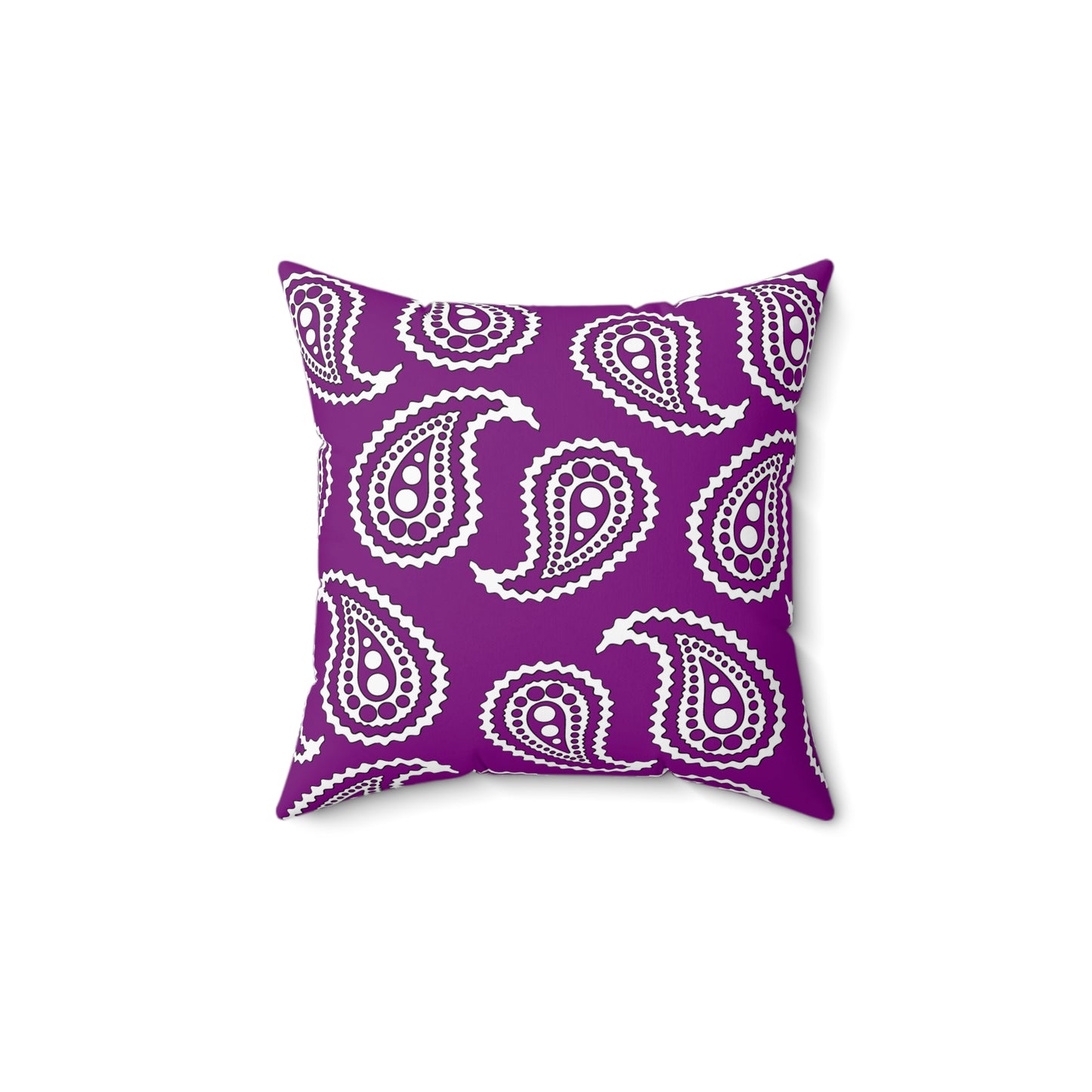 Purple, White Retro Paisley Cushion Pillow