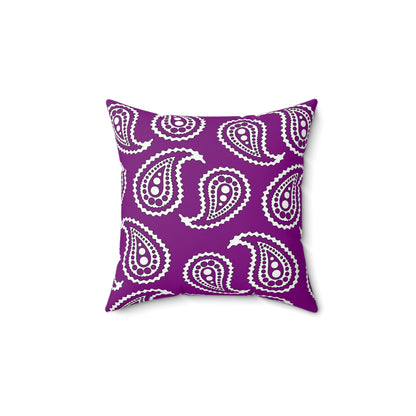 Purple, White Retro Paisley Cushion Pillow