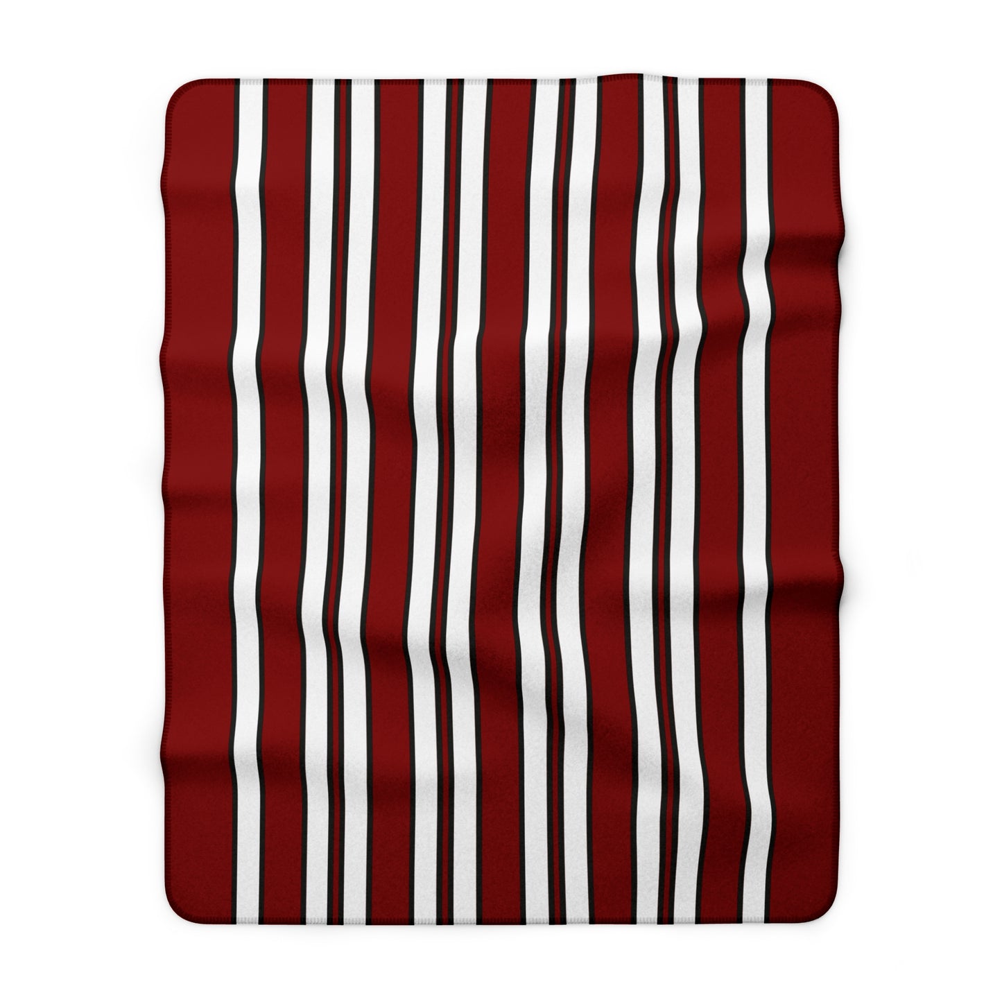 Maroon, White Retro Stripes Blanket Throw