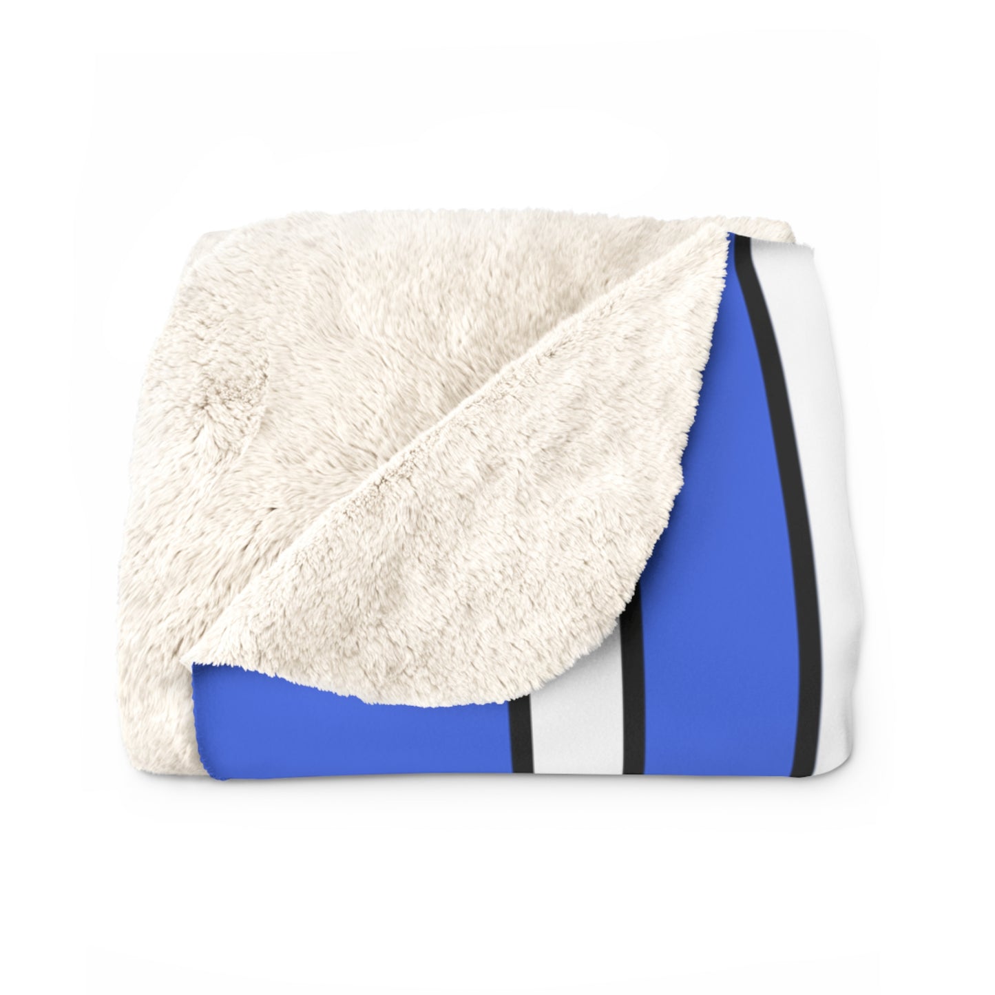 Royal Blue, White Retro Stripes Blanket Throw