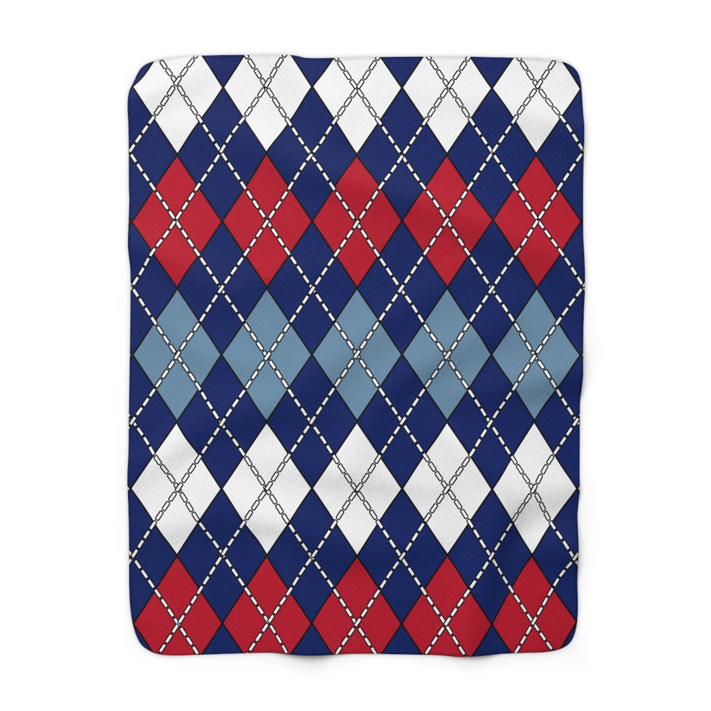 Falkland Islands Retro Argyle Blanket Throw