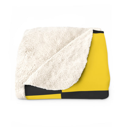 Gold, Black Retro Check Blanket Throw