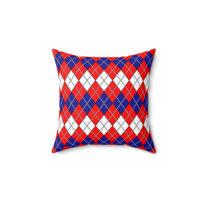 Croatia Retro Argyle Cushion Pillow