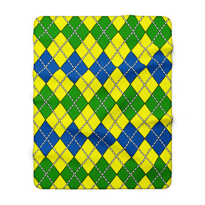 Saint Vincent And The Grenadines Retro Argyle Blanket Throw