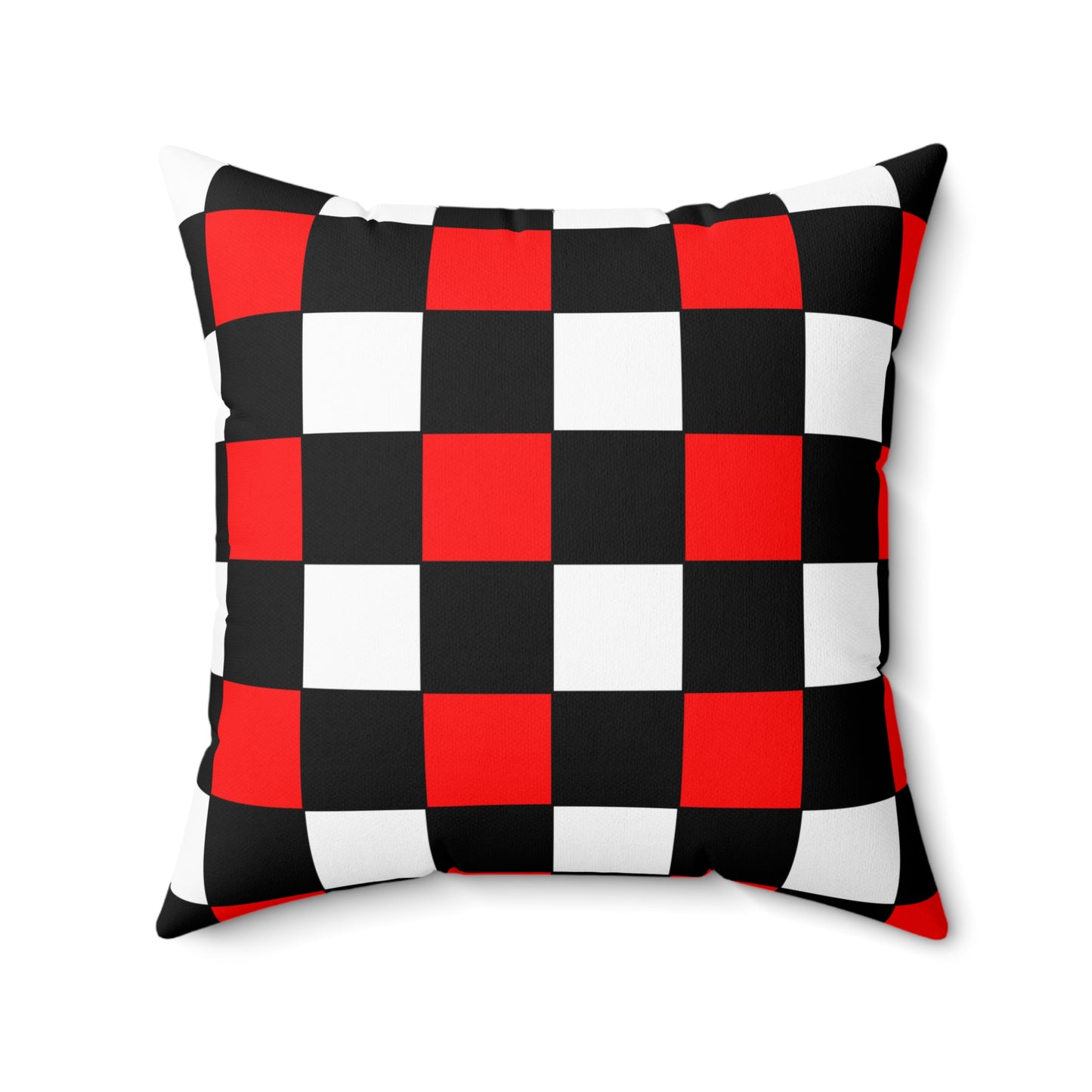 Black, White, Red Retro Check Cushion Pillow