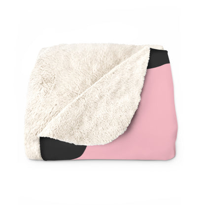 Pink, Black Retro Polka Dots Blanket Throw