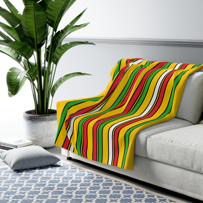 Myanmar Retro Stripes Blanket Throw