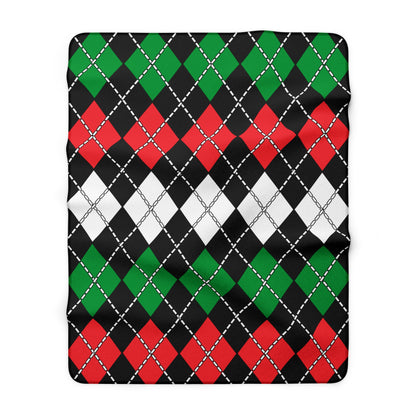Palestine Retro Argyle Blanket Throw
