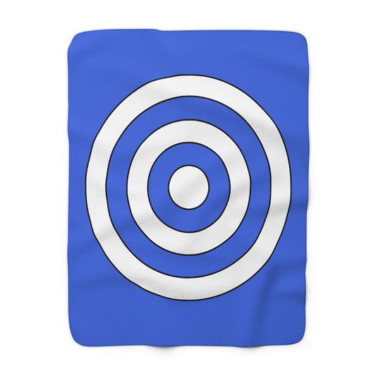 Royal Blue, White Retro Target Blanket Throw