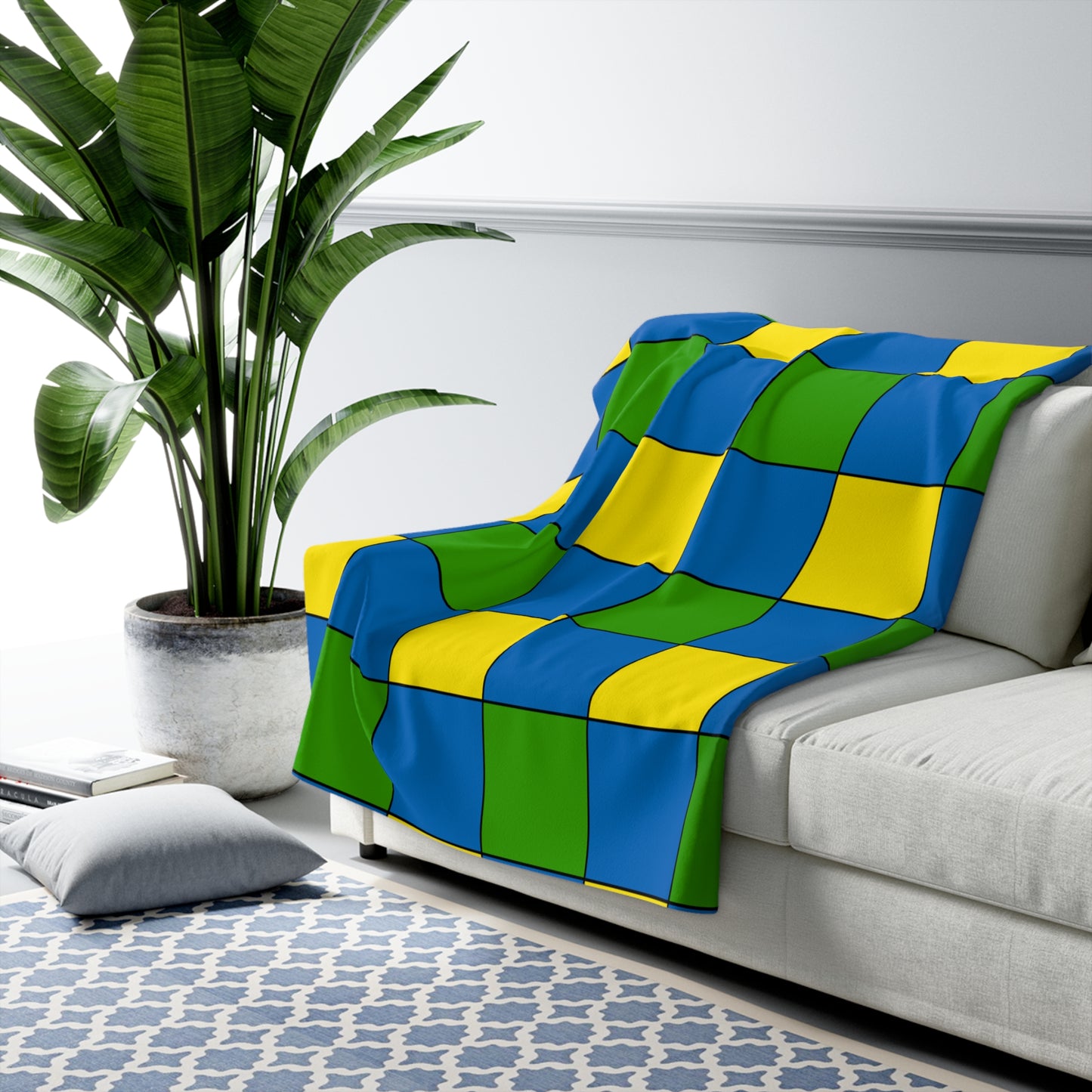 Gabon Retro Check Blanket Throw