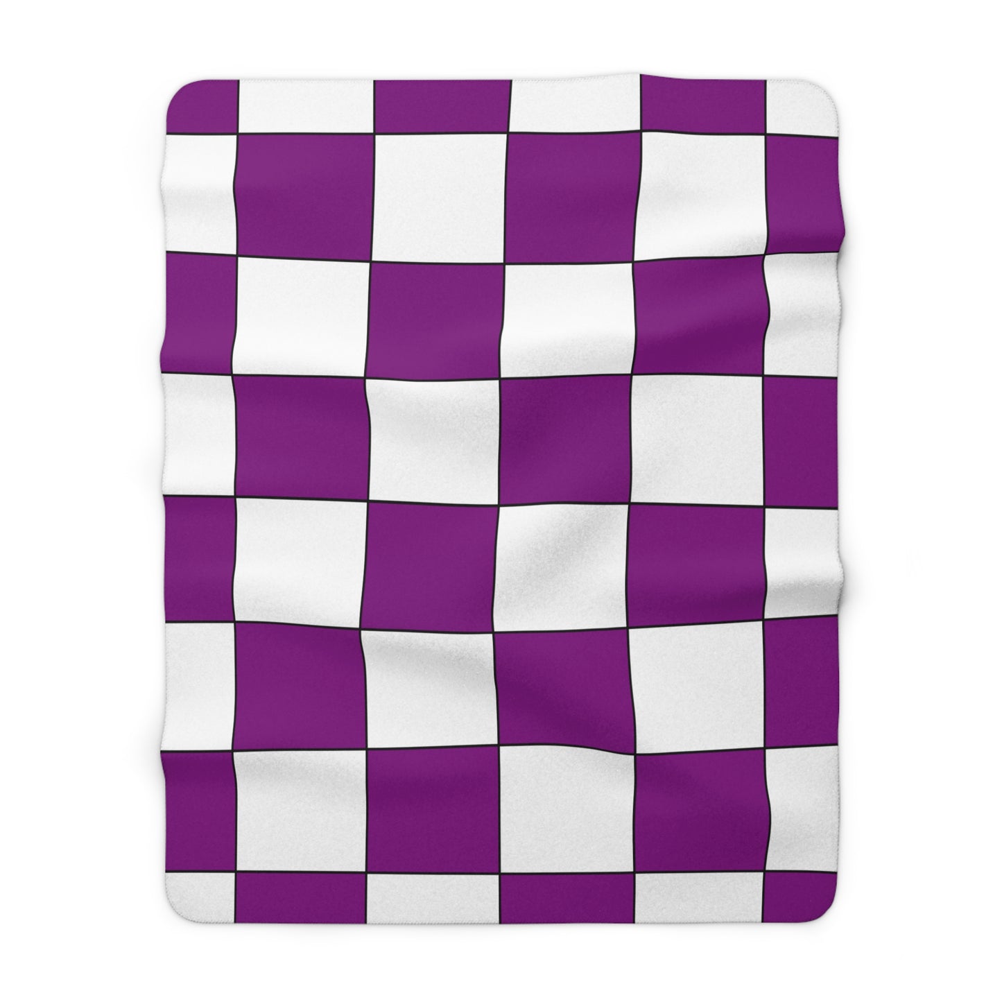 Purple, White Retro Check Blanket Throw
