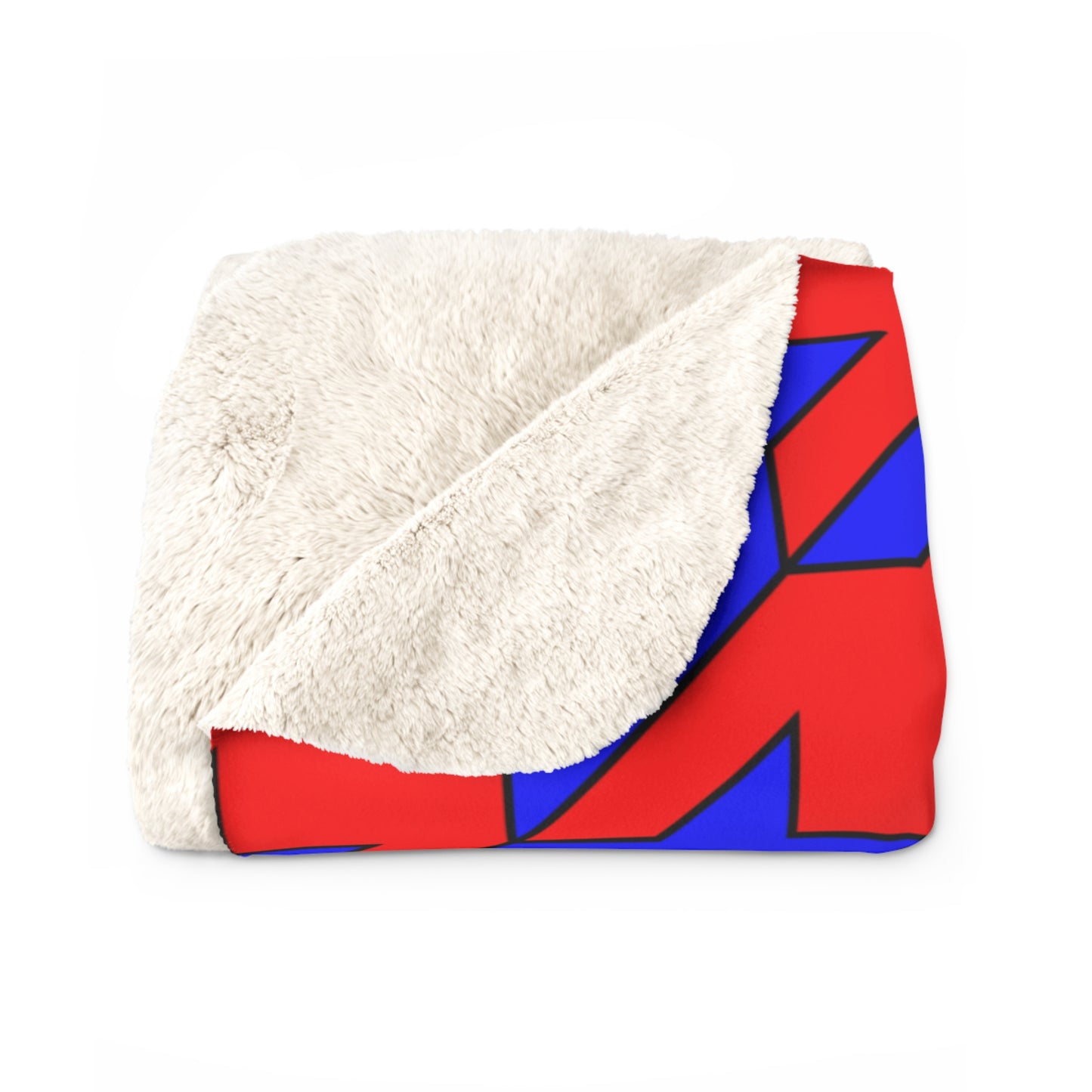 Blue, Red Retro Houndstooth Blanket Throw