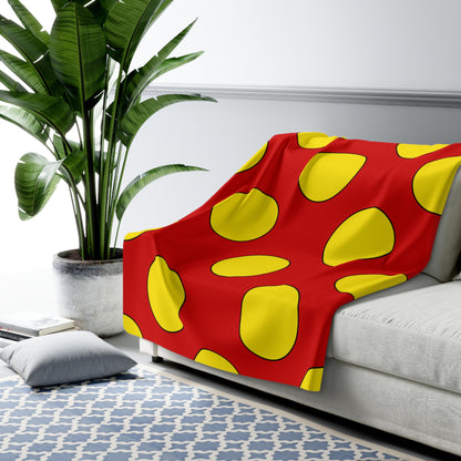 North Macedonia Retro Polka Dots Blanket Throw