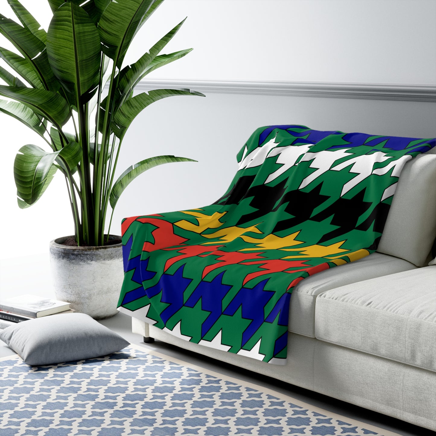South Africa Retro Houndstooth Blanket Throw