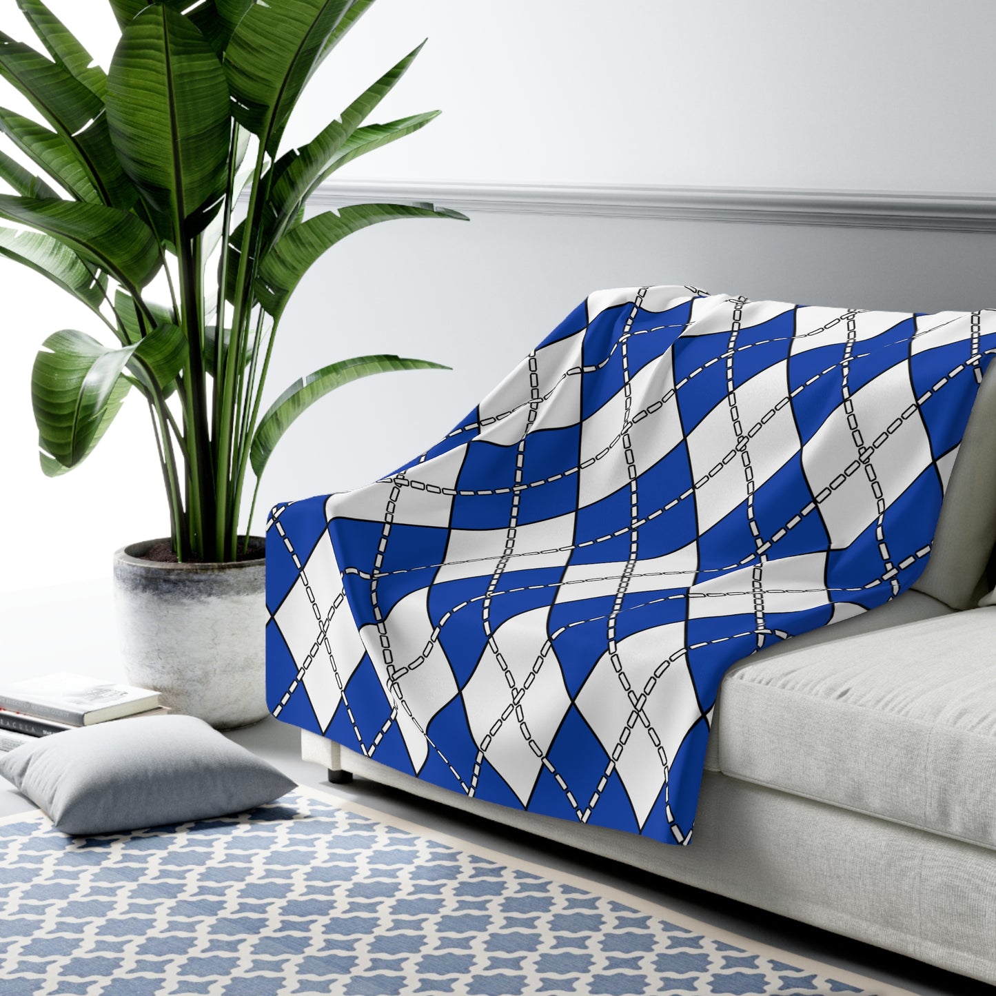 El Salvador Retro Argyle Blanket Throw