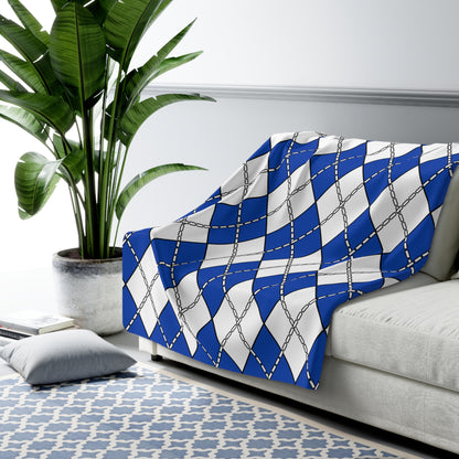 El Salvador Retro Argyle Blanket Throw