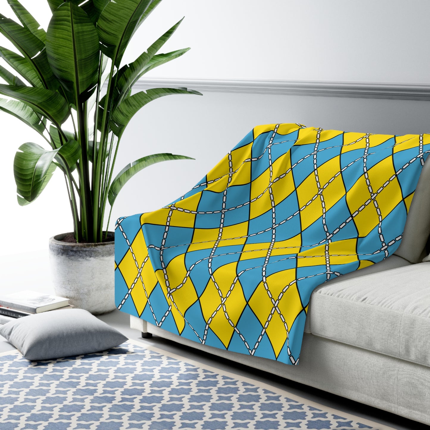 Palau Retro Argyle Blanket Throw