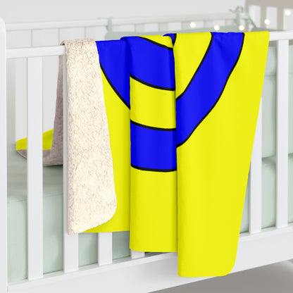 Yellow, Blue Retro Target Blanket Throw